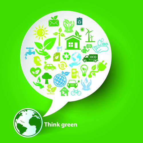 グリーンエコロジーコンセプトペーパーベクトル素材05 素材 紙 ベクター素材 コンセプト グリーン エコロジー   