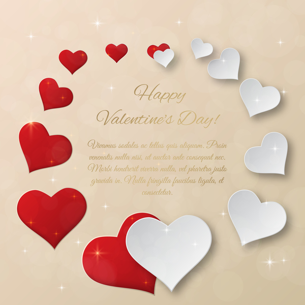 Coeur cadre Valentine jour cartes vecteurs modèle Valentine jour coeur cartes cadre   