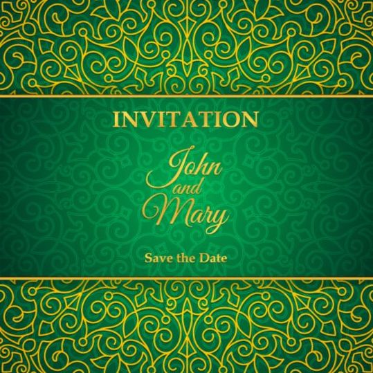 Orante vert mariage cartes d’invitation Design vecteur 13 vert Orante mariage invitation cartes   