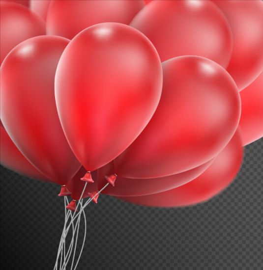 Illustration vectorielle réaliste de ballons rouges 11 réaliste illustration ballons   