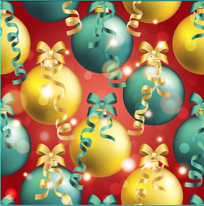 シャイニークリスマスボールオーナメントシームレスパターンベクター02 装飾 光沢のある パターンベクトル パターン シームレスな クリスマスボール クリスマス   