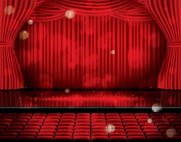ステージと赤のカーテンベクトルの背景07 赤 ステージ カーテン   