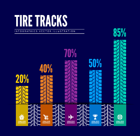 タイヤトラックインフォグラフィックベクター素材01 トラック タイヤ インフォグラフィック   
