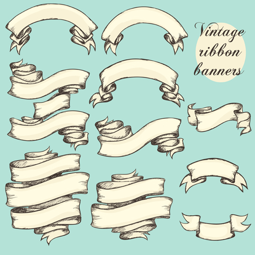 Vector Vintage Bänder Design 02 vintage banner band   