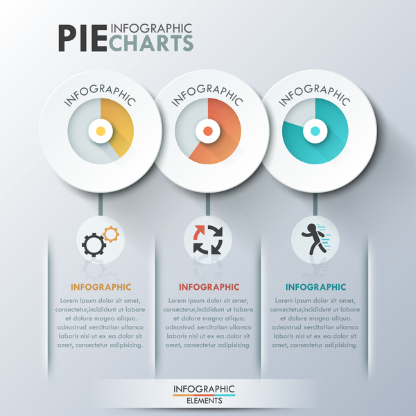 Cercle blanc infographics modèle vecteur 06 infographies Cercles blanc   