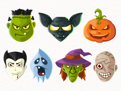Icônes de tête d’Halloween gratuit tête psd png icônes halloween Gratuit   