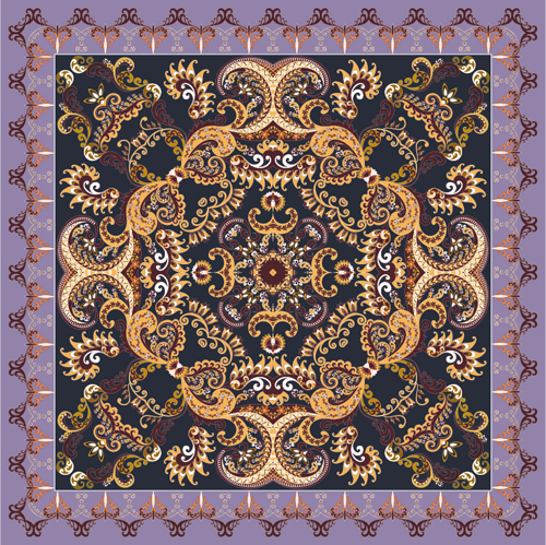 Ornements floraux de bandana avec motif Paisley vecteur 03 paisley ornements motif floral bandana   
