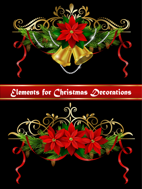 美しいクリスマスデコレーションデザイン要素ベクトル03 装飾 美しい クリスマス   