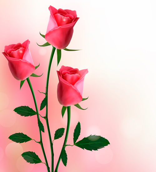 Schöne rosa Blumen Vektorhintergrund gesetzt 03 Schön Rosa Hintergrund Blume blühen   