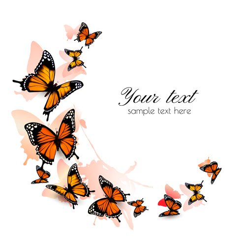 Schmetterlinge Kunst Hintergrund Vektorgrafik 04 Schmetterlinge Hintergrund   