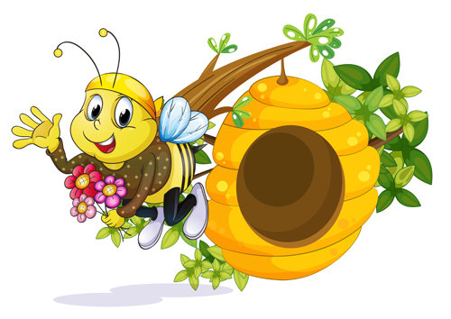 Cartoon-Biene und Bienenstöcke Vektormaterial 12 cartoon Bienenstöcke Biene   