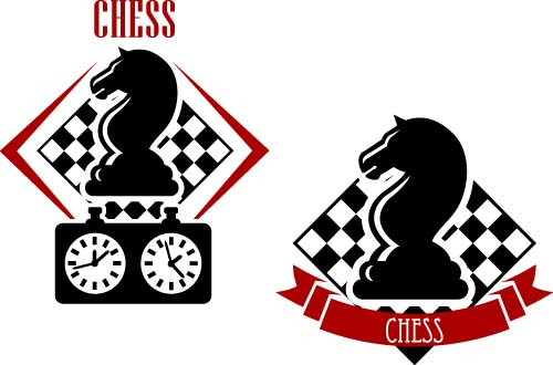 チェスラベルレッドとブラックスタイルベクトル01 黒 ラベル チェス スタイル   