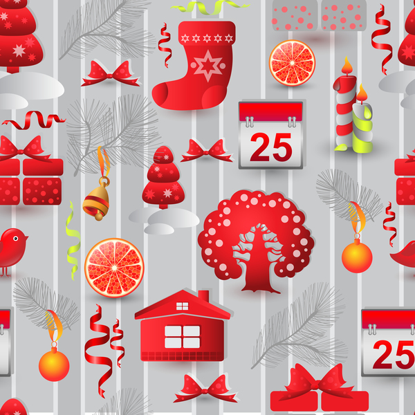 Éléments de l’échantillon de Noël vecteur seamless pattern 01 sans soudure Noël modèle elements échantillon   