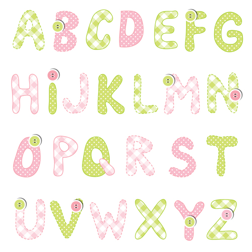 Alphabet mignon avec le vecteur de bouton mignon bouton alphabet   