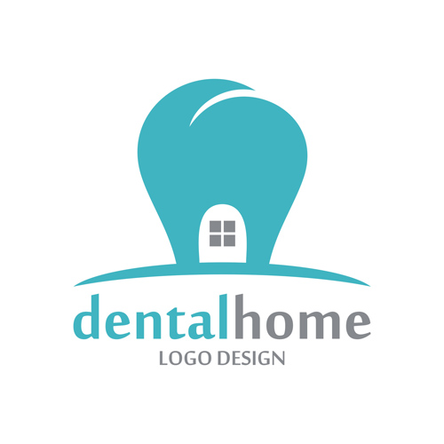 Maison dentaire logos conception vecteur 01 maison logos design dentaire   