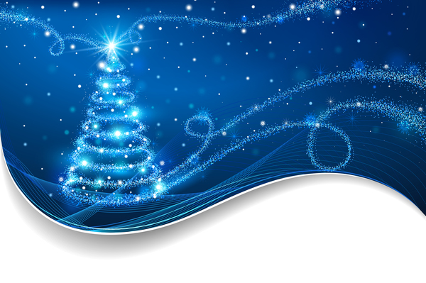 Arbre de Noël de rêve avec le vecteur de fond de Noël bleu 06 rêve Noël Bleu arbre   