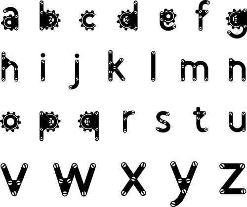 Mode noir alphabets vecteur 01 Noir mode alphabets   