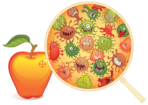 Lustige Bakterien Zeichentrickstile Vektor 04 Lustig cartoon Bakterien   