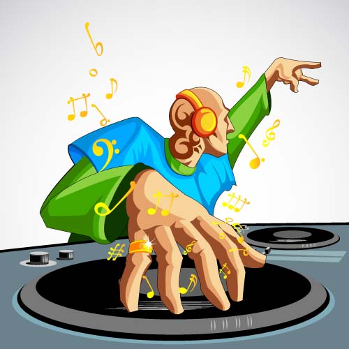 Lustige Musik DJ Vector Illustration 01 Musik Lustig illustration   