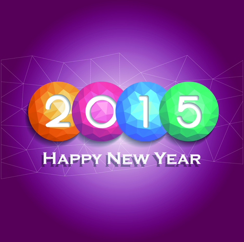 幾何学的形状ボール2015新年の背景アート02 新年 幾何学的形状 ボール 2015   