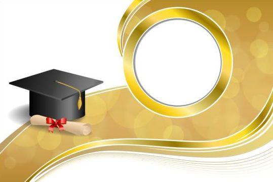 Casquette de graduation avec diplôme et fond Abstrait doré 05 or graduation fond diplôme casquette Abstrait   