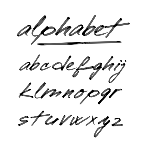 Von Hand gezeichnete Alphabet kreative Vektoren 01 Kreativ Hand gezeichnet alphabet   