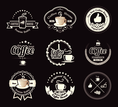 Original design café étiquettes vecteur 04 original étiquettes cafe   