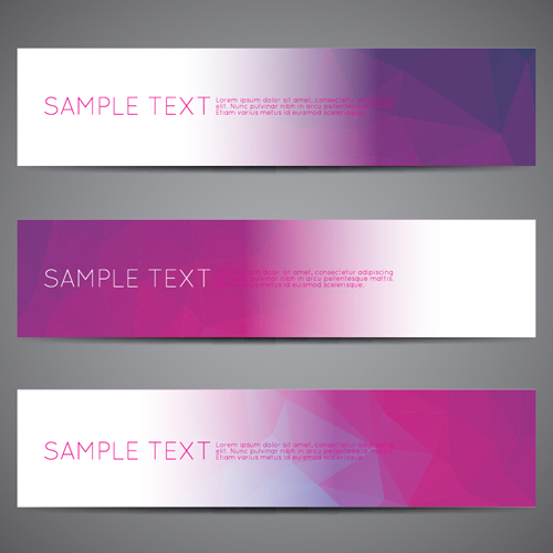 Polygonaler moderner Bannervektor-Set 07 polygonal modern banner   