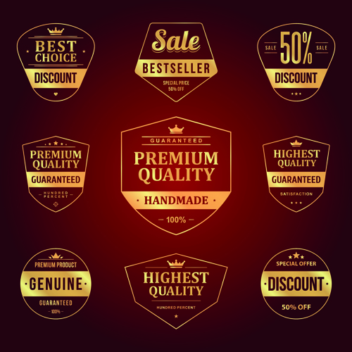 Retro Premium-Qualität Verkauf Etiketten Vektor-Set 01 Verkauf Retro-Schrift Qualität premium label Etiketten   