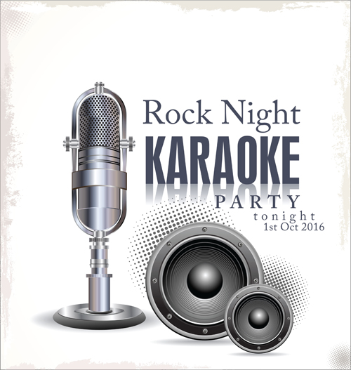Rock Night Karaoke affiche de fête vecteur 05 rock poster nuit karaoke fête   