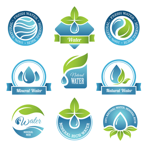 Rundwasser-Logos Vektorgrafiken Wasser logos   