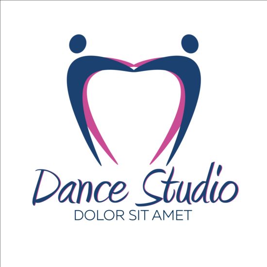 Ensemble de conception de logos de Studio de danse vecteur 11 studio logos danse   