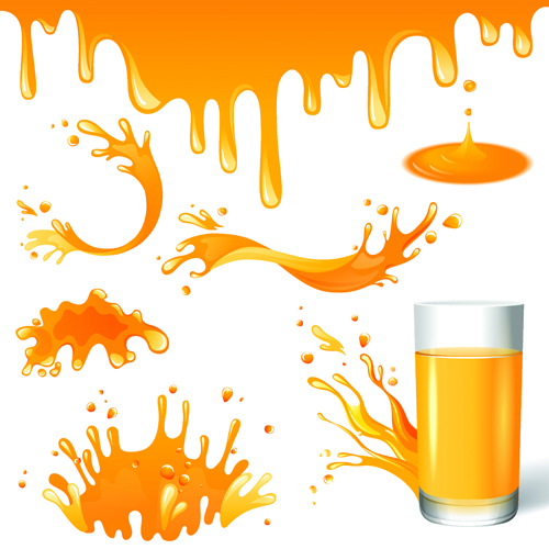 Éléments de conception de jus d’orange vectoriel orange jus d’orange éléments de conception element   