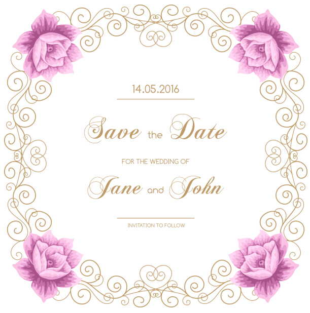 結婚式の招待状のヴィンテージの花ベクトル13 花 結婚式 招待状 ビンテージ   