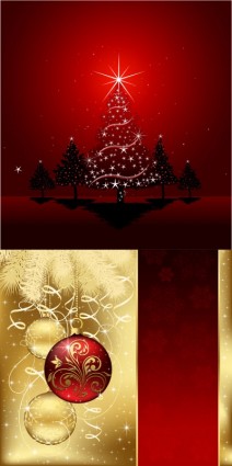 Rot mit glodener Weihnachtskunst-Hintergrundvektor Weihnachten Schön rot Hintergrund gloden ball   
