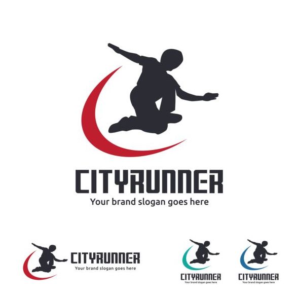 vecteur de conception de logo de ville Runner Ville logo coureur   