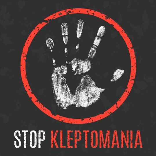 Stoppt Kleptomania Zeichen Vektor Zeichen stop Kleptomanie   