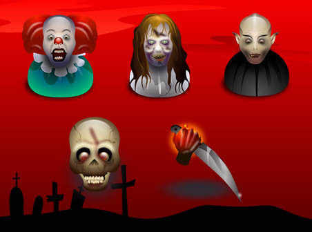 Halloween-Ikonen setzen set icons halloween   