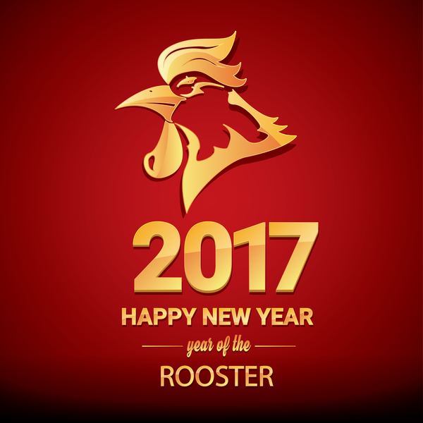 2017中国のお正月鶏の赤のスタイル背景ベクトル03 新しい 年 中国人 ルースター スタイル 2017   