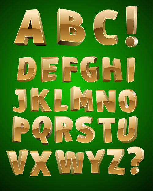 3D glänzendes Alphabet und Zahlen Vektordesign 02 Zahlen shiny alphabet   