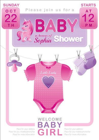 Baby-Duschkarte mit Kleidervektor 07 Kleidung Karte Dusche baby   