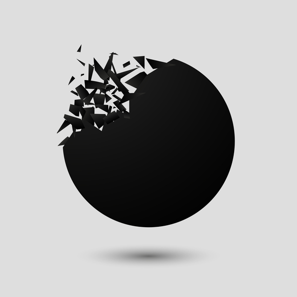 Vecteur abstrait de débris d’explosion noir 05 Noir explosion debris Abstrait   
