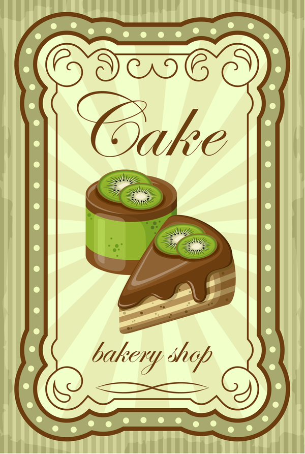 ケーキとベーカリーショップ retor ポスターベクトル01 ポスター ベーカリー ショップ ケーキ retor   