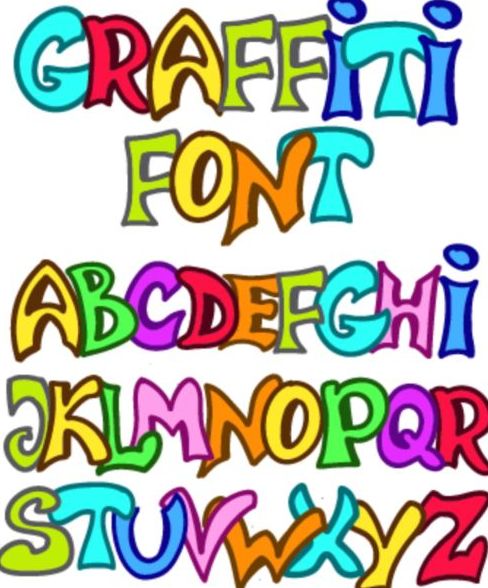 Craffiti polices alphabet vecteur Craffiti alphabet   
