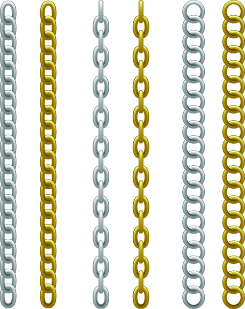 異なる金属の鎖のボーダーベクトルセット04 金属 異なる ボーダー チェーン   