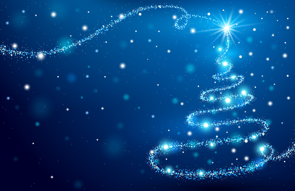 青いクリスマスの背景ベクトル05を持つ夢のクリスマスツリー 青 木 夢 クリスマス   