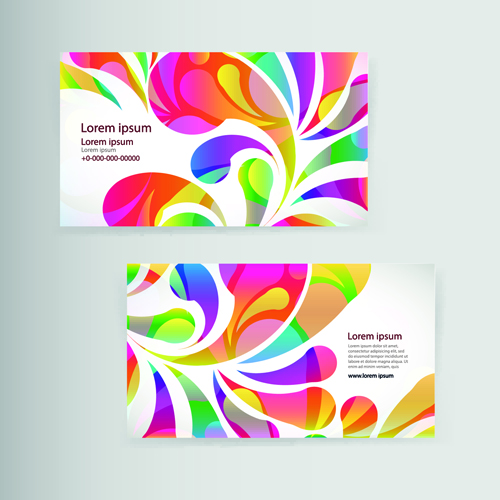 Dynamic éléments colorés cartes de visite vecteur 02 elements Dynamique couleur carte de visite business   