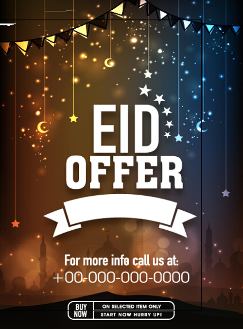 Eid offre spéciale vente Flyer vecteur ensemble 02 vente special offre flyer   