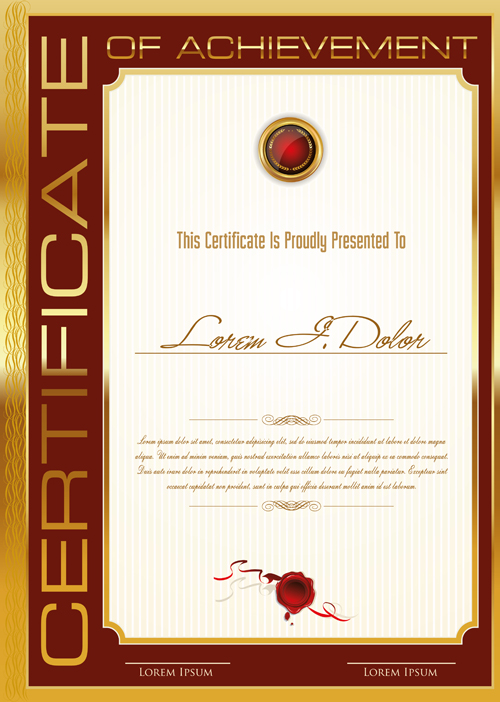 Modèle de certificat de cadre d’or vecteur 01 vecteur de modèle or modèle de certificat certificat cadre   