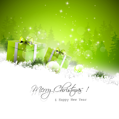 Noël de style vert et nouvel an vecteur fond 01 vert style vert nouvel an Noël fond   